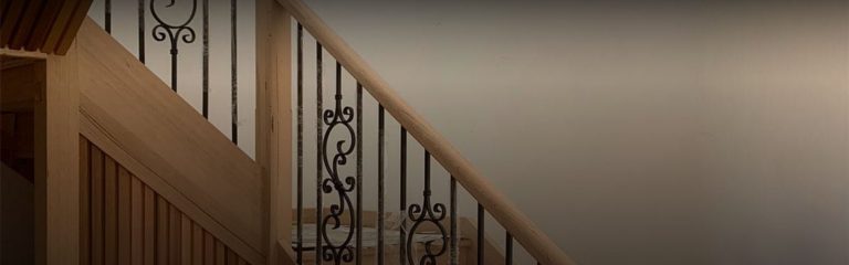 Projects banner showing decorative timber stair balustrade detail